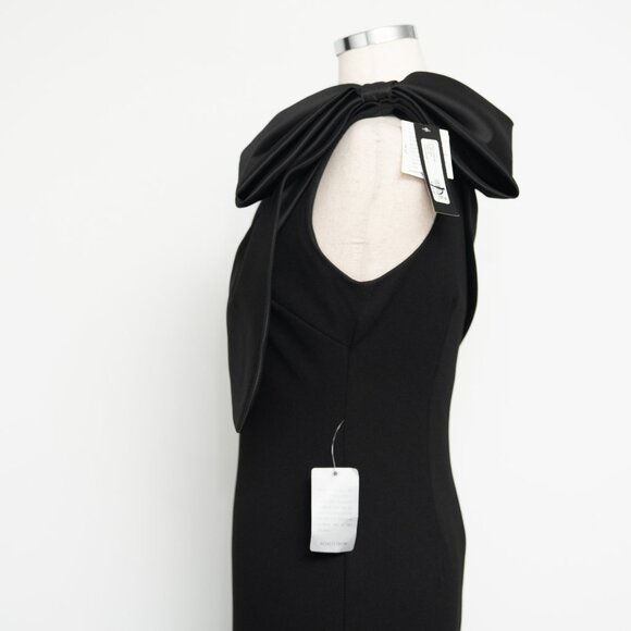 Betsy & Adam - Carmela Long Scuba Crepe Dress With Satin Bow - Picture 14 of 15